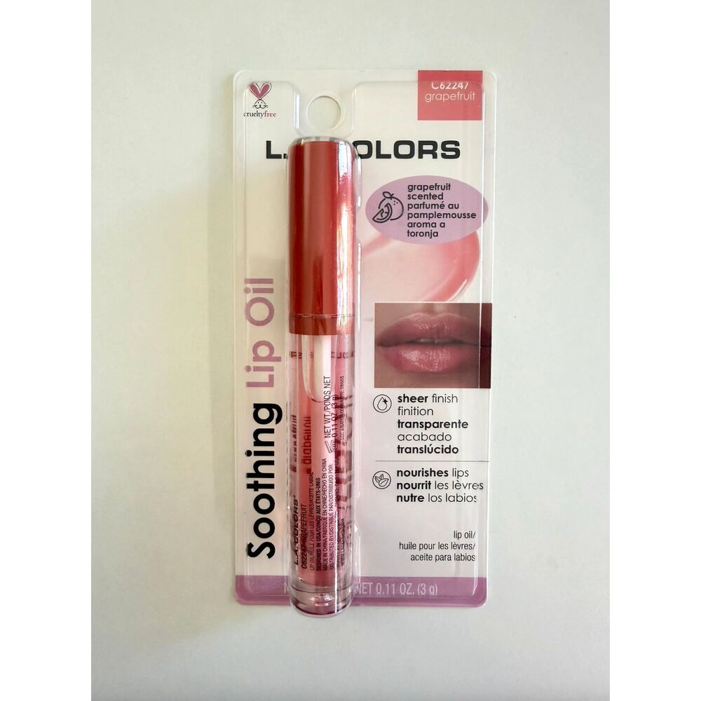 L.A. Colors Soothing Lip Oil Grapefruit Sheer 0.11 oz NEW Lip Care Gloss